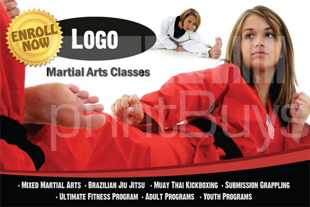 Martial Arts Design Template Postcard ma000501