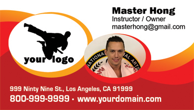 Martial Arts Business Cards #MA020010 UV Gloss Front