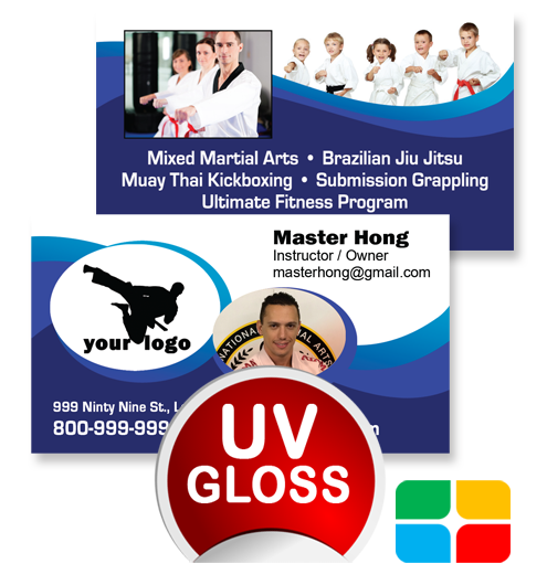 Martial Arts Business Cards ma020020 UV Gloss