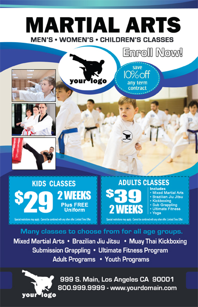 Martial Arts Flyer (8.5 x 5.5) #MA020020 Front
