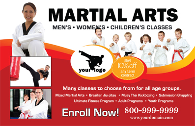 Martial Arts Postcard (8.5 x 5.5) #MA020010 UV Gloss Front