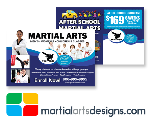 Martial Arts Postcards Template ma020020