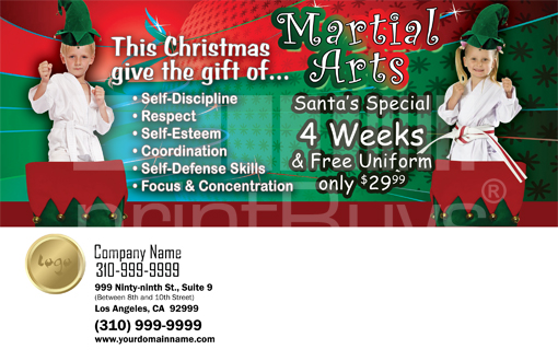 Martial Arts Design Template Postcard ma000002 side 2