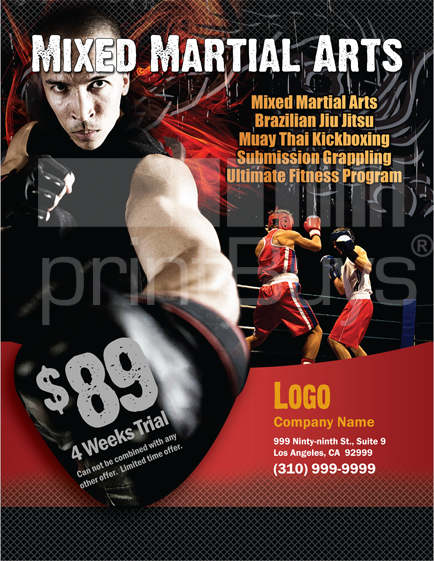 Martial Arts Design Template Postcard 8.5 x 5.5 Flyer ma007001 8.5 x 11
