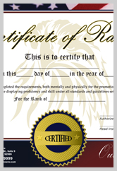 Martial Arts Rank Certificate  ma010504