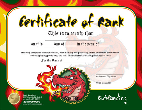 Rank Certificate (8.5 x 11) #MA010505