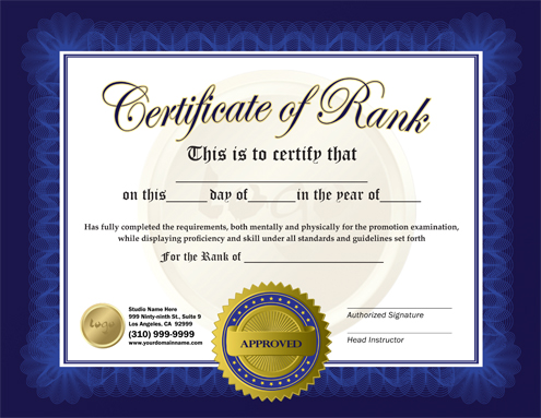 Rank Certificate (8.5 x 11) #MA010507