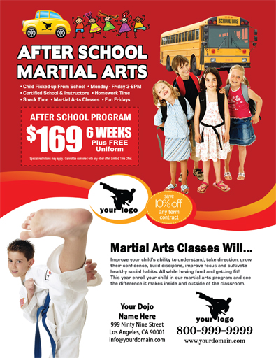 martial arts flyer template microsoft word