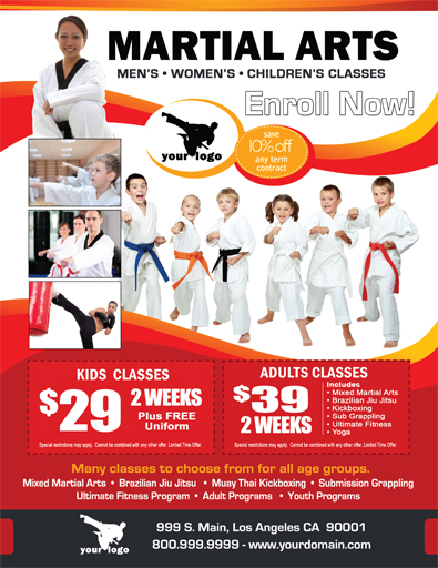 free martial arts flyer template